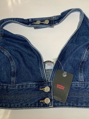 Levi's Indigo Denim Halter Crop Top